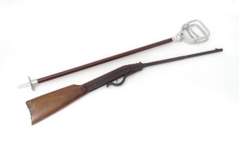 An early 20thC Gem .177 break-action air rifle, the 17 3/4" smoothbore barrel with octagonal