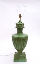 A large ceramic table lamp of fluted urn vase form. Approx. 26" high Please Note - we do not make