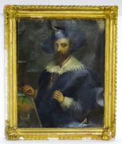 After Peter Paul Rubens, 19th century, Oil on canvas, A portrait of the artist holding a painting.