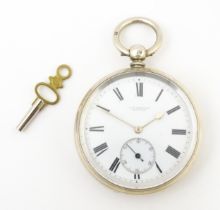 A Victorian silver key wind pocket watch By J W Benson. The movement signed 'The "Ludgate" Watch'