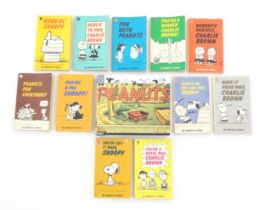 Books: A quantity of Charlie Brown / Snoopy books by Charles M. Schulz, published by Coronet, titles