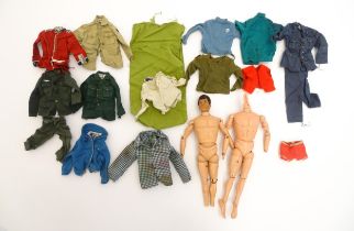 Toys: A Palitoy Action Man Action with flock hair, and articulated torso and limbs. Together with