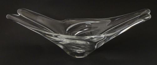 A French centrepiece bowl of elongated form signed Schneider. Approx. 5 1/2" high x 16" wide x 5"