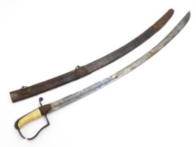 Militaria : a pattern 1796 light cavalry sabre, the 33" steel Montmorency blade marked 'J. J. Runkel