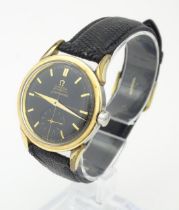 A gentlemans automatic stainless steel cased wristwatch the black dial signed 'Omega Automatic
