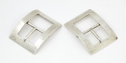 A pair of Victorian silver shoe buckles hallmarked Birmingham 1867, maker George Unite. Approx. 1