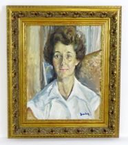 Ronald Ossory Dunlop (1894-1973), Oil on canvas, A portrait of Mrs Audrey Joyce Brown. Signed
