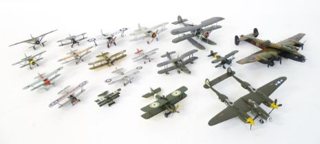 Toys: A quantity of Airfix scale model planes to include Lightning, Siskin, Hawker Fury, Fairey