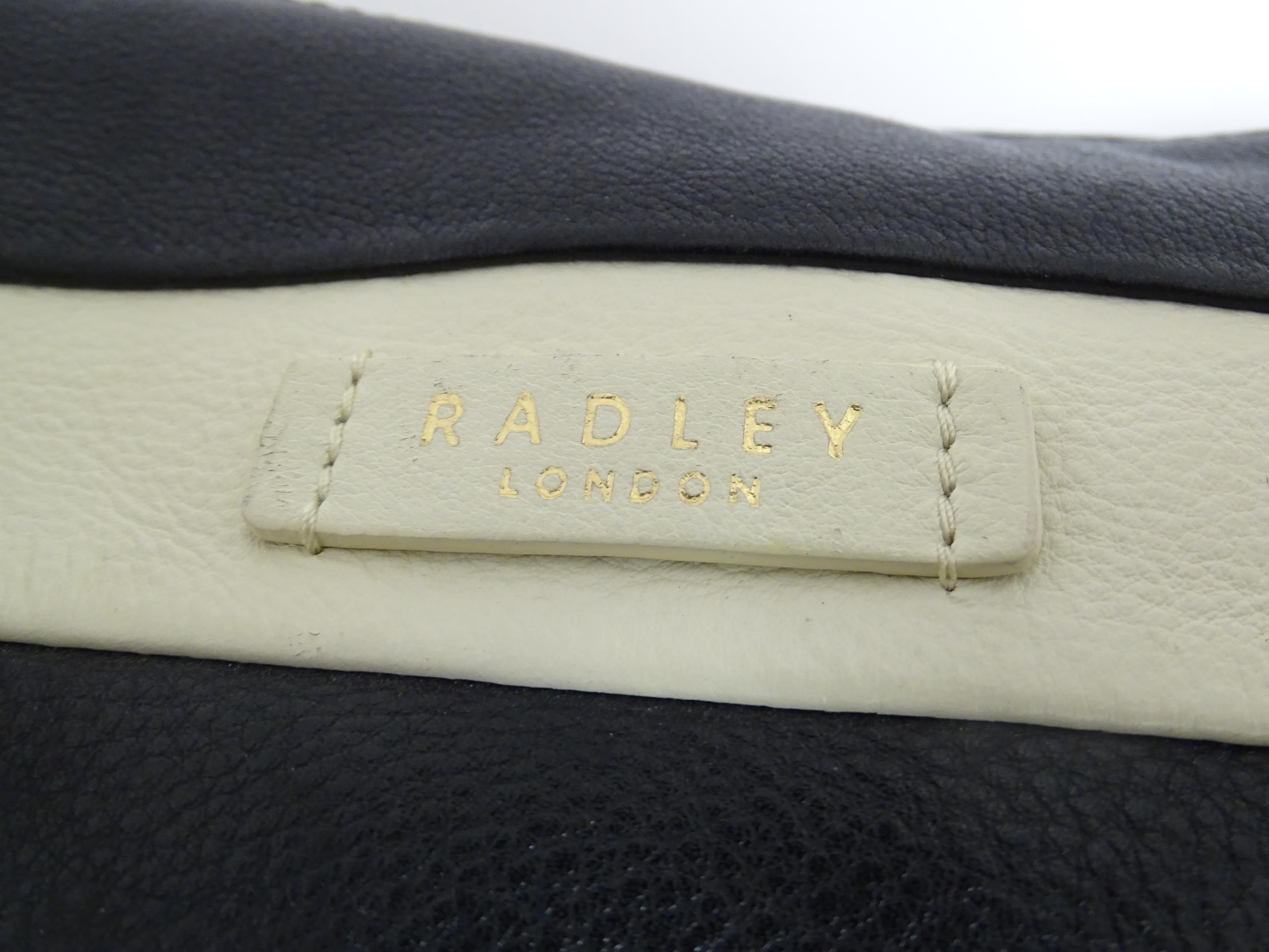 A Radley Putney leather stripe shoulder bag with original dust bag. Width approx. 14" Please - Image 8 of 9