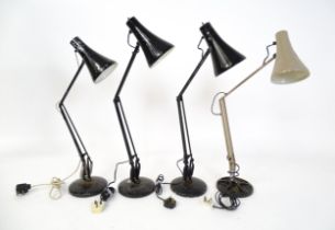 Four various vintage angle-poise style lamps (4) Please Note - we do not make reference to the