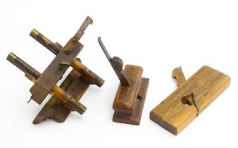 Three early 20thC woodworking carpentry tools, comprising a John Birch & Co of Liverpool rebate