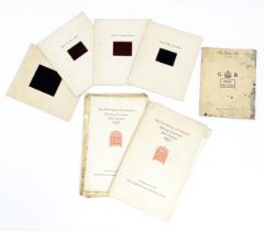 A quantity of assorted ephemera to include a 20thC S. O. stationery log book supplied for the Public