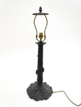 A late 20thC table lamp in the Tiffany Art Nouveau style. Approx. 26" high overall Please Note -