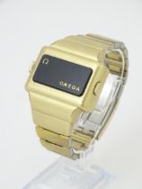 A vintage Omega 'Time Computer' LED / digital gentlemans wristwatch with gold plated stainless steel