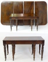 An early / mid 19thC Irish dining table, with a telescopic movement in the manner of Wilkinson.