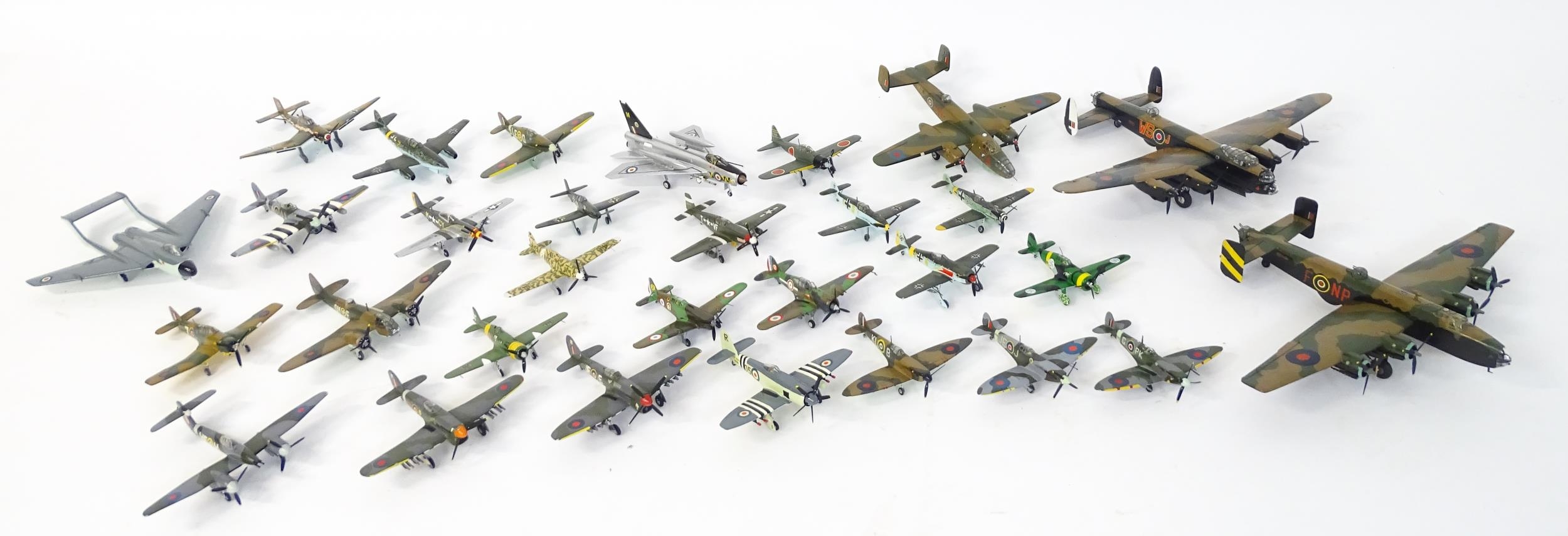 Toys: A quantity of Airfix scale model planes to include Spitfire, Mustang, Halifax Bomber, Avro