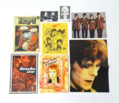 A quantity of 1960s-1970s assorted pop music ephemera to include The Pink Floyd official music