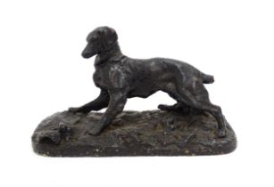 A Russian cast iron model of a dog, in the manner of the Kasli Foundry. Approx. 11 1/2" wide