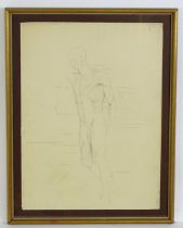 Ronald William (Josh) Kirby, (1928-2001), An anatomical drawing from an oblique view of a man