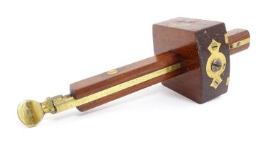 A 20thC Marples & Sons of Sheffield rosewood and brass mortice / marking gauge. With makers stamp