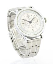 A gentlemans Swiss stainless steel wristwatch the dial signed Eberhard & Co. with centre seconds,