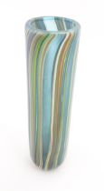 An Isle of Wight Zanfirico Pietra glass vase by timothy Harris. 7" high Please Note - we do not make