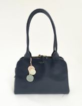 A navy Radley Millbank leather handbag with original dust bag. Width approx. 13" Please Note - we do