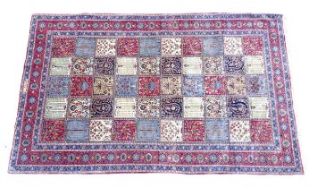 Carpet / Rug : A Persian Moud rug with Herati / Garden design style squared detail within floral