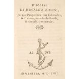 Odoni (Rinaldo). Discorso... per uia Peripatetica, Aldine Press, 1557