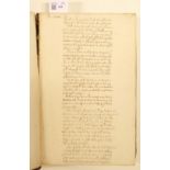 Legal Manuscript. A manuscript volume of the transcriptions of law reports & cases, mid 18th