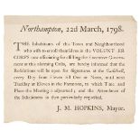 Northampton. A collection of 13 broadsides, pamphlets and publications, 1795-1836