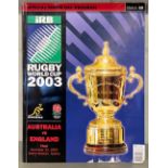 Rugby World Cup 2003. Official Match Day Program. Match 48. Australia vs England, Final, Nov 2003