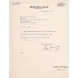 Kennedy (John Fitzgerald, 1917-1963). yped Letter Signed, 'John Kennedy', 27 February 1957