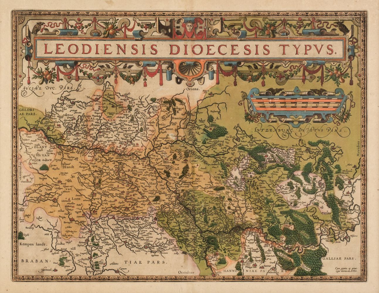 Belgium. Ortelius (Abraham), Leodiensis Dioecesis Typus, 1595 or later