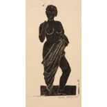 Daglish (Eric Fitch, 1894-1964). Draped Female Nude, wood engraving, plus 3 others