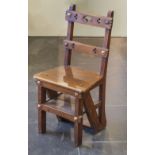 Library Steps. Gothic Revival Walnut Metamorphic library chair/steps
