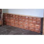 Shop Fitting. A late Victorian bank of 40 drawers