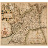 Maps. Saxton (Christopher & Hole G.), Glocestriae comitatus olim sedes Dobunorum [1627]