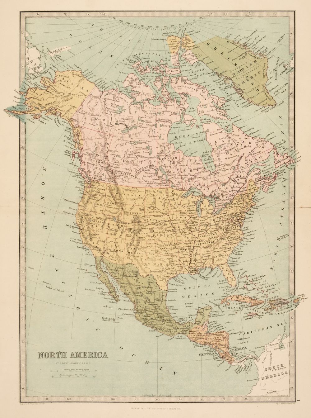 Philip (George & Son, publishers). Philip's Handy General Atlas of America, 1879