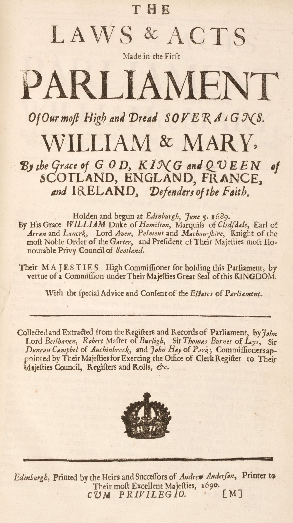 1691 Scotland - Laws and Acts. 3 volumes of Scottish Acts of Parliament, 1691-1712