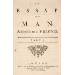 Pope (Alexander). An Essay on Man. Address'd to a Friend, 1733