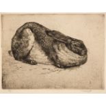 Tunnicliffe (Charles Frederick, 1901-1979). The Sitting Hare, 1926, etching