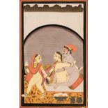 Rajasthan School. Erotic Scenes, Rajasthan, 19th century, four erotic miniatures