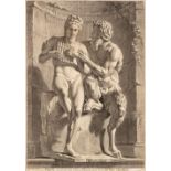 Poilly (Nicolas). Pan teaching Daphnis the Pipes, circa 1700, engraving, & 3 others