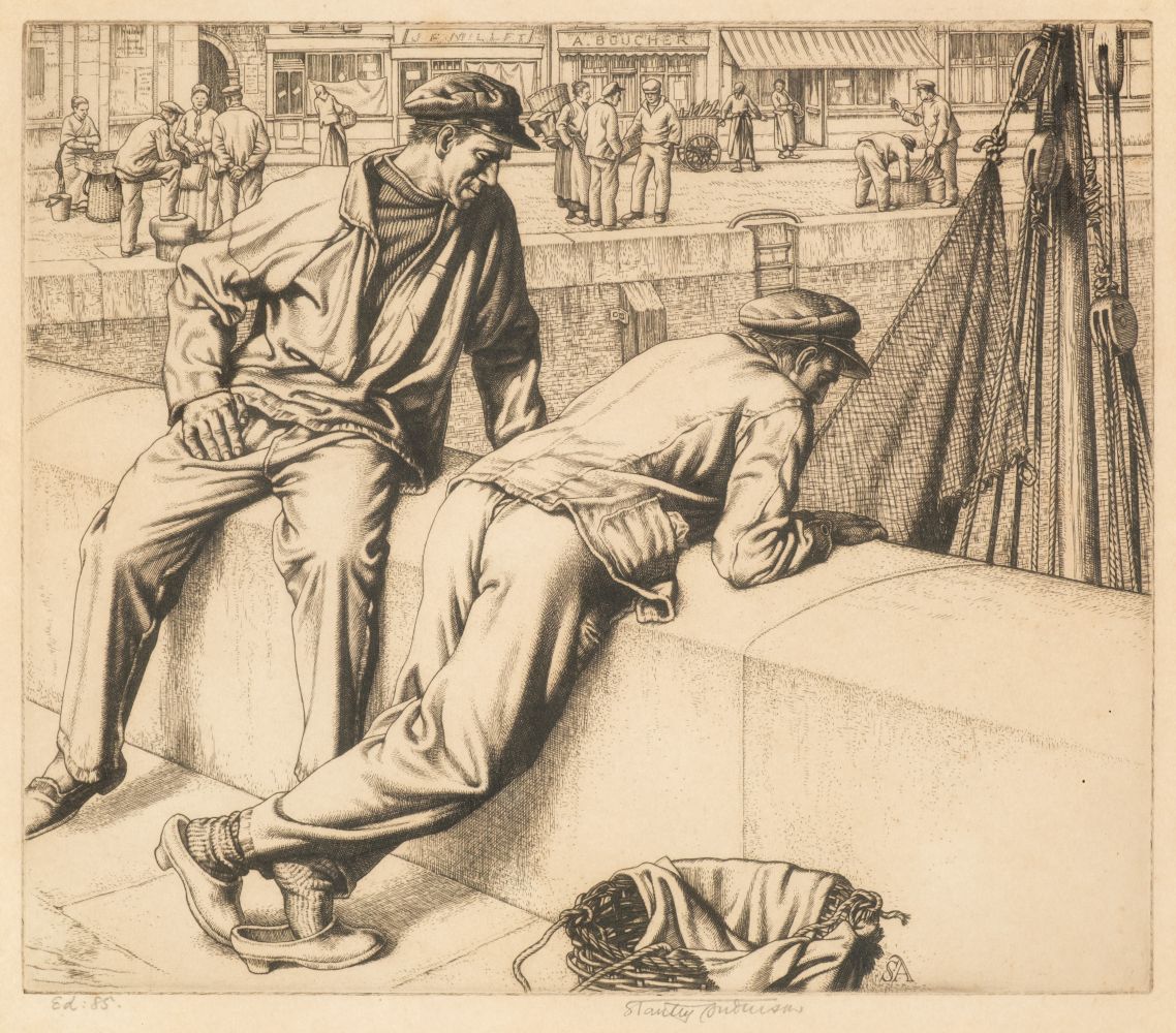 Anderson (Stanley, 1884-1966). Between Tides, Dieppe, 1931, etching