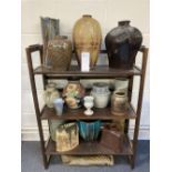 Studio Pottery. A collection of studio pottery including a vase by David Frith, Brookhouse Pottery