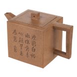 Teapot. A Chinese Yixing stoneware teapot