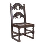 Oak Chair. A late 17th century oak chair (joined backstool English South Yorks c.1670-1700)