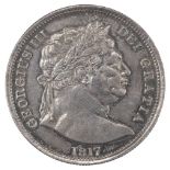 George III (1760-1820). Halfcrown 1817, large laureate bust, good very fine