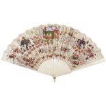 Burma. A hand-painted folding fan, circa 1900